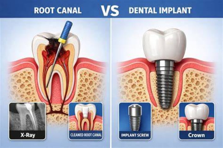 What's better root canal or implant?