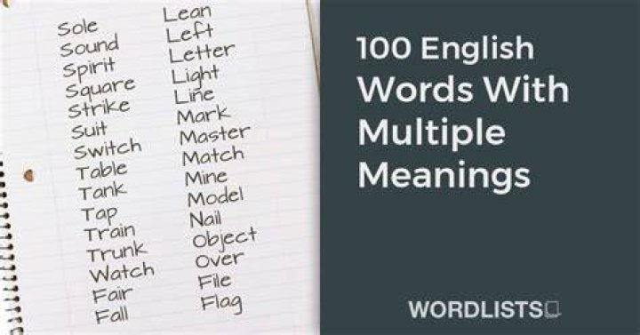 What word has a lot of meanings?